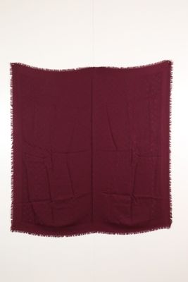 LOUIS VUITTON - Etole en soie et laine bordeaux brochée du m…