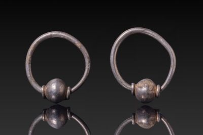Paire DE Boucles D'Oreilles EN Argent Byzantin Assorties