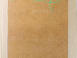 a close up of a piece of paper with a green string attached to it