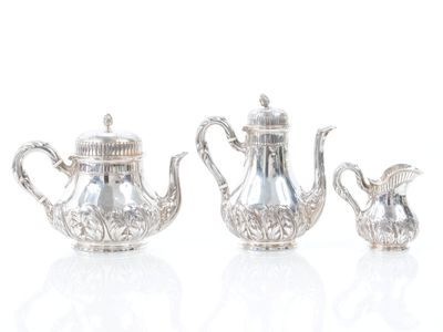 FRANCE Service à thé et café égoïste en argent comprenant un… - Photo 1