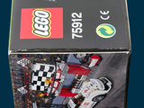 a box that has a lego racing car inside of it
