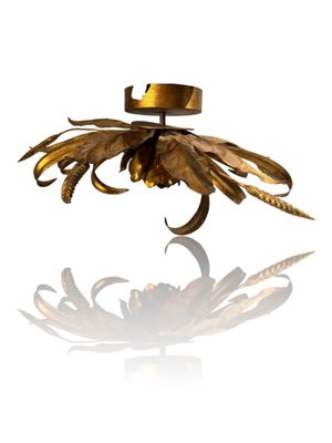 Hans KÖGL Plafonnier en laiton doré à décor d'une fleur éclo…