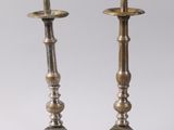 pair of antique brass candlesticks