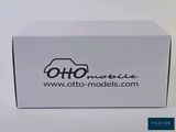 a close up of a white box with a logo on it