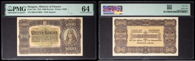 two different types of currency are on display on a black background