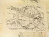 sketches of a drawing of a man and a woman on a motorcycle