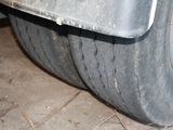 a close up of a tire on the ground