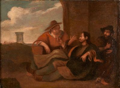 Dans le goût de David TENIERS Couple buvant un verre et La c…