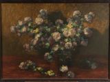 painting of a painting of a vase of flowers on a table