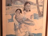 a painting of a woman holding a child in her lap