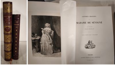 two pictures of a book with a picture of a woman in a dress