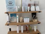 a shelf that has many different items on it