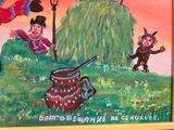 a picture of a painting on the wall of a house