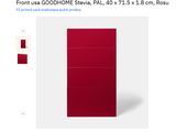 a screenshot of a product page with a picture of a red door