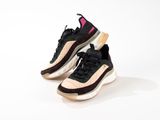 the nike air max 95 is a black, pink and white color scheme
