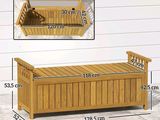 les dimensions d'un banc en bois sur lequel se trouvent une assise et un panier