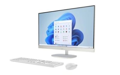 an image of a desktop computer with a keyboard and mouse