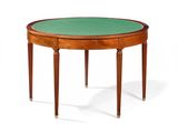 une image représentant une petite table au plateau vert sur fond blanc