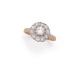une bague à grappes de diamants de taille ancienne
