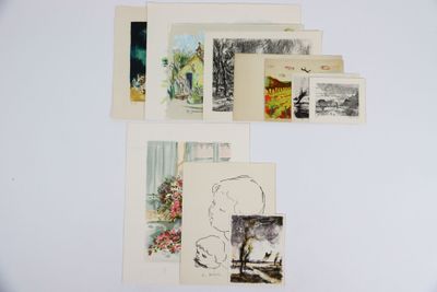 Réunion de onze lithographies : - École Française du XXe siè…