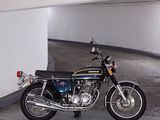 a motorcycle that is parked in a parking garage