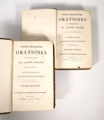 [REISKE (J.J.)]. Dionis Chrystostomi Orationes. Leipzig, Veu…