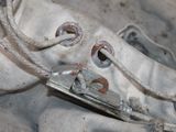 a close up of a pair of shoes that are worn