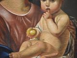 a painting of a woman holding a baby in her lap
