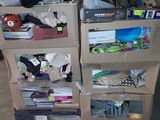 boxes stacked on top of each other with stuffed animals on them