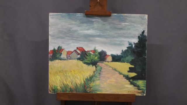 Gilbert PERSONNE (1900-1981) « Village dans les blés ». Huile sur...