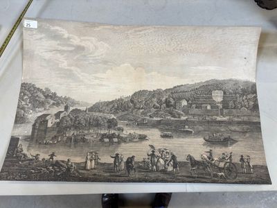 une photo d'une photo représentant une rivière avec des personnes dessus