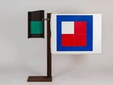 a picture of a picture of a red, white, and blue square