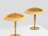 pair of brass table lamps, italy, 1950s