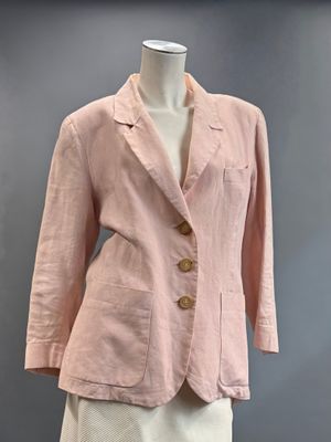 a picture of a pink jacket on a mannequin mannequin