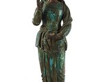 an image of a statue of a woman holding a flower in her hand