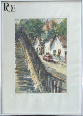 Ivan VYDARENY (1887-1982), Rue de village animé, 1976