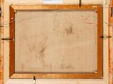 an old picture of a picture frame with a piece of paper taped to it