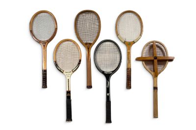 ② Ancienne batte de baseball raquette de tennis vintage déco - Tennis