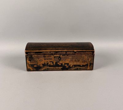 Chine, Coffret en bois laqué ou boite à pinceaux en laque à … - Photo 1