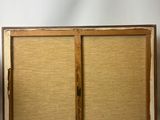 pair of mid century art deco sideboards in walnut wood and rattan