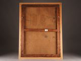 an image of a wooden frame with a picture inside of it