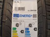 a close up of a tire on display in a store