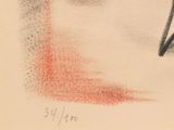a drawing of a woman ' s face with a brush in her hand