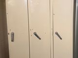 two lockers next to each other in a bathroom
