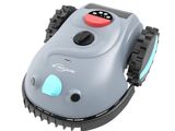 une image d'une tondeuse à gazon robotisée sur fond blanc