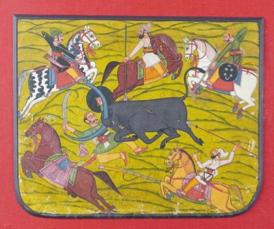 Scène de chasse au buffle, Inde du Nord, Rajasthan, fin XIXè… - Photo 1