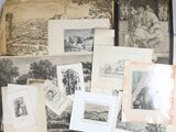 beaucoup de vieux livres et de photos sur la table