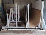 a pile of construction materials sitting in a garage