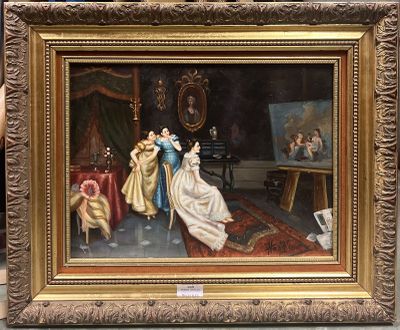 a picture of a painting on display in a museum