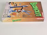 a box with a cartoon character on it on a white surface